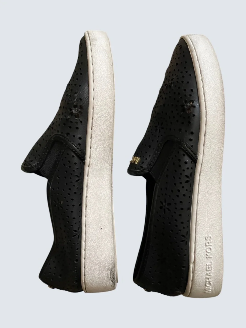 Michael Kors Kane Leather Cutout Perforated Sneakers Slip On
